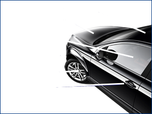 car with valeting areas indicated for car & truck cleaning