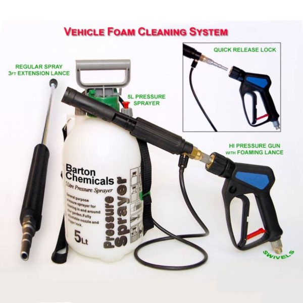 Vehicle Foamer With Quick Release Gun, Rinse Lance & Bottle Bartons